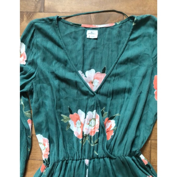 O'Neill Indica Green long sleeved Floral Print Romper size small - Picture 10 of 12